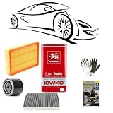 Fotos con fines ilustrativos Kit de revisión para coche con cambio de filtro de aceite + filtro de aire + filtro de habitáculo compatible con Smart II 1.0 gasolina B047 Car Service mantenimiento filtros para coche