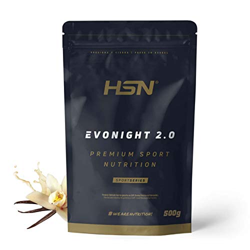 HSN Evonight 2.0 (Proteínas de Liberación Secuencial) | Vainilla 500g | Proteína Multifase (Whey + Albúmina de Huevo + Caseína) | No Contiene Dosificador | No-GMO, Vegetariano, Sin Gluten