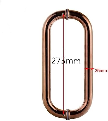 Miniatura 2 de WANLIAN Hardware - Tirador tubular de puerta de ducha de 8 pulgadas para puertas de ducha sin marco, con arandelas (manija de 8 pulgadas) (oro rosa)