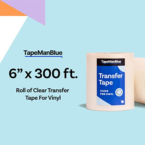 6" X 300' Roll Of Clear Transfer Tape For Vinyl, Made In America, Vinyl Transfer Tape For Cricut Crafts, Decals, And Letters #TOP1