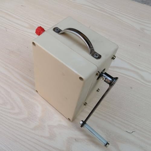 Hand Crank Generator From Vintage Magneto Telephone, Gear-Driven, 100–360V AC,