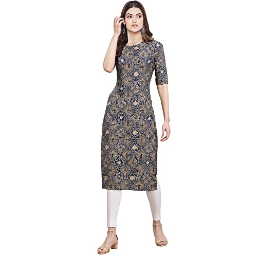 Image of Pinkmint Women's Crepe Digital Print Straight Kurta