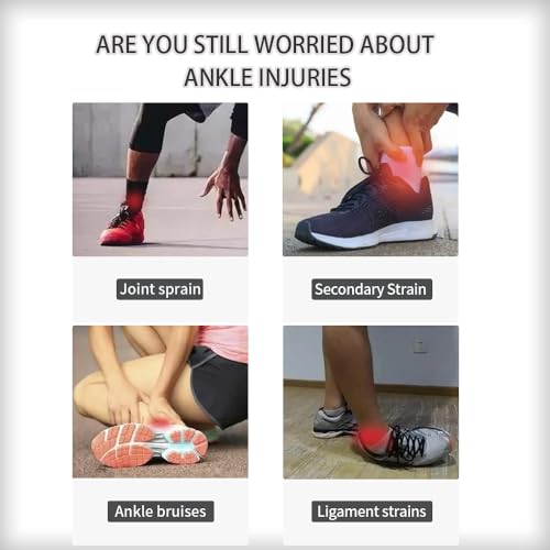 Lescenry Adjustable Ankle Brace for Plantar Fasciitis & Achilles Tendinitis Relief - Medical Compression Support Sleeve for Sprains, Swelling, Ligament Injuries (2 Packs?Large Size, Black)