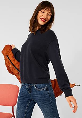 Hoody-Feinstrickpullover-V-Ausschnitt