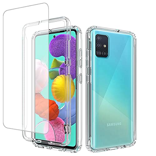 Vavies Compatible With Galaxy A51 4G Case, Sm-A515U Case With Tempered Glass Screen Protector, Full Body Shockproof Clear Flexible Protective Cover Cases For Samsung Galaxy A51 4G (Clear) #TOP4