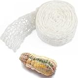 Schinkennetz Weiß 300cm, Rollbratennetz Schinkennetz, Fleischnetz Rolle Weiß, Lebensmittelqualität Bratennetz Elastische Netz, Fleischnetz Perfekt zum Braten, Räuchern, Lufttrocknen