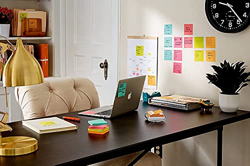 Image of Peeplvalue 400 Sticky Notes (5 Mix Colors-80 Sheets Each Color) Fluorescent Paper Self Adhesive and Removable Sticky Notes,Page Marker Bookmarks Sticks Securely, 3 x 3 inch