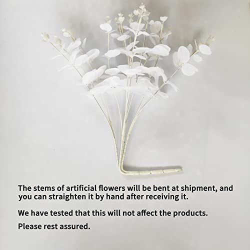 Nolast Artificial Flower Fake Eucalyptus Leaves Faux Eucalyptus Stems For Home Party Wedding Decoration 3Pcs (White) #TOP5