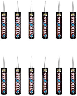 12 x Clear Everbuild Stixall MS Polymer Grab Sealant Adhesive - 290ml by Everbuild