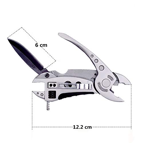 Multifunction Hardware Stainless Steel Wrench & Allen, Screwdriver,Knife, Saw Blade, Sawcan Opener, Bottle Opener & Much More (Silver) #TOP2