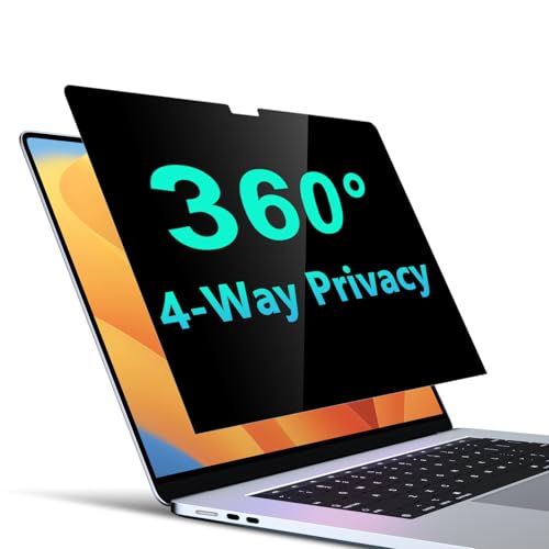 PYS 4-Way Privacy Screen for MacBook Air 13.6 & 13 Inch (2025-2022, M4, M3, M2) - 360° Anti-Spy Filter, Matte Anti-Glare Protector, Scratch-Resistant Film, Laptop Privacy Filter Shield by PYS - Used condition - CA$30.35