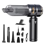 GaFenHanyu Handheld Cordless Vacuum,Car Vacuum Cleaner,4-in-1 22000PA High Power Portable Rechargeable Vacuum Cleaner with Brushless Motor, Small Handheld Vacuum & Air Blower & Pump-Black