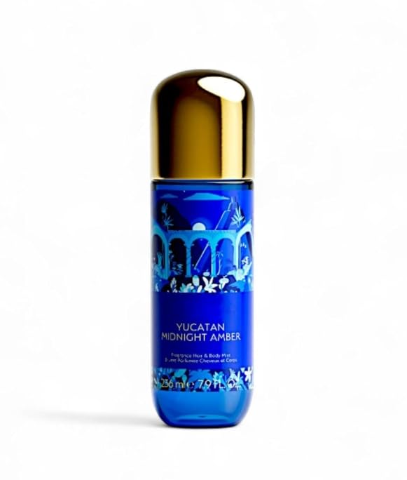 Yucatan Midnight Amber Hair and Body Mist, Vibrant and Solar Floral Amber Fragrance for Women, 7.9 oz