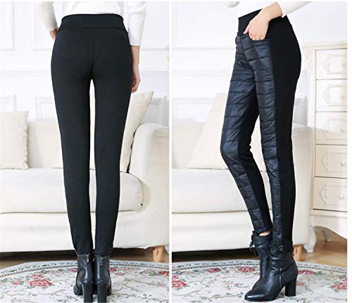Andongnywell Women High Waist Down Pants Winter Thicken Pants Elasticity Warm Trousers Windproof Quilted Puffer Pants3