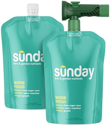 Sunday Water Focus - Fertilizer for Drought Season - Perfect for Dry, Hot Climates - Soil Water Retention - Supports Sustained Growth - 2 Pack, 42 Fl Oz