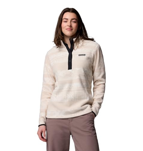 Image of Columbia Womens Benton Springs Printed 1/2 Snap, Dark Stone Deschutes Days, Large