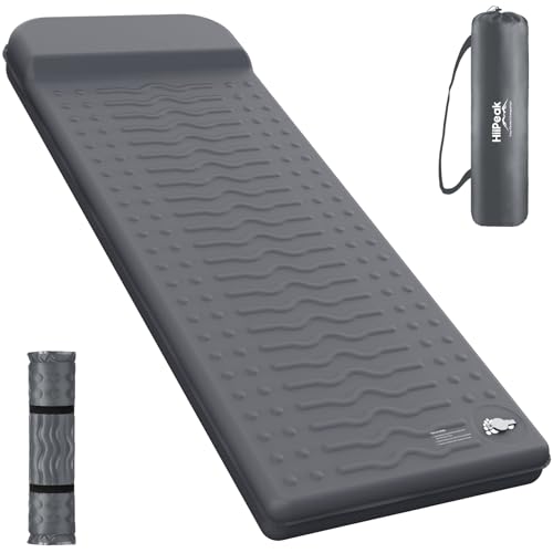 HiiPeak Memory Sleeping Pad, Compact 3" Thick Foam Sleeping Mats with Pillow, 9.5 R-Value Insulated Camping Mattress Pad, Easy Inflate & Deflate, Infl