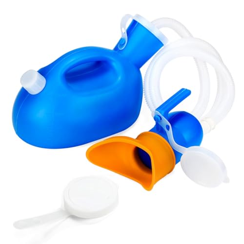 Image of HANNEA 2000ml Female Urinals for Women Men, Spill Proof Urinal Bottle, Handheld Pee Bottle with Handle, Soft Rubber Rim, Reusable Pee Kettle for Hosp*tal Home Camping