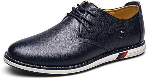 [CHENGFA] カジュアルシューズ メンズ ビジネスシューズ ローファー 紳士靴 レースアップ ウォーキング 通気性 (ブルー, measurement_26_point_5_centimeters)