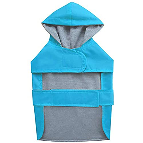 Becnbeau Dog Raincoat Waterproof Pet Clothes Rain Jacket Poncho Rainwear Hooded Double Layer Cotton Lining Leash Hole Adjustable Small Medium Dogs,Blue,L #TOP4