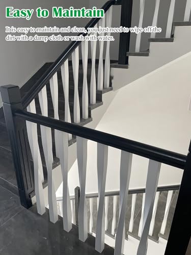 Barandillas de escalera blancas de madera para suelo con 10 columnas interiores 6