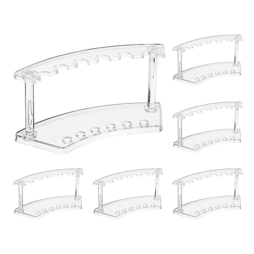 QUARKZMAN Lot de 6 Porte-Stylos en Plastique, Support Acrylique à 6 Emplacements, Présentoir pour Crayons à Sourcils, Organiseur de Pinceaux de Maquillage...