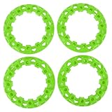  4 Stück ATV-Radnabenverkleidung, Kratzfest, Universeller Kunststoff, Go-Kart-Radverkleidung, Nabenschutz, Dekor, Felgenkappe für 7-Zoll-Reifen (GREEN)