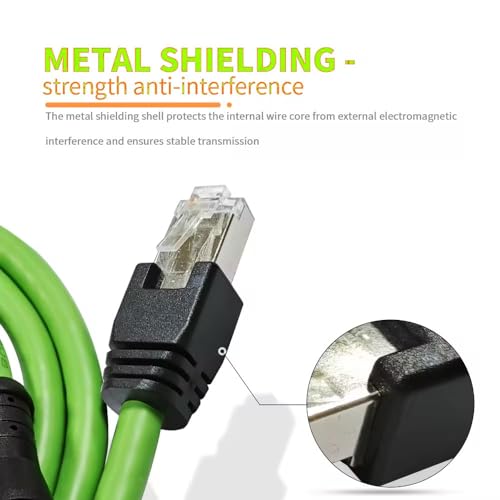 Cable M12 a RJ45, D-Code 4Pin Macho, 1 m, Industrial IP67 miniatura 6