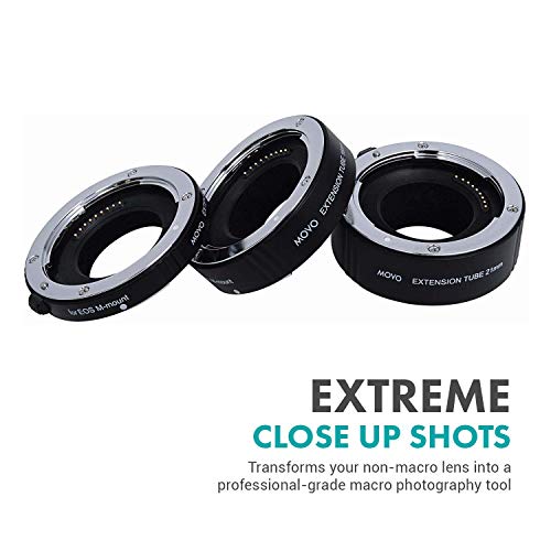 Movo Photo Af Macro Extension Tube Set For Canon Eos-M, M2, M3, M10 Mirrorless Camera System With 10Mm, 16Mm & 21Mm Tubes (Metal Mount) #TOP4