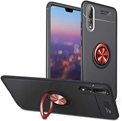 SORAKA Case for Huawei P20 with 360 degree rotation Ring Stand Soft Slim Fit Silicone Case Shockproof Anti-fingerprint Case with Metal Plate for Magnetic Car Phone Holder