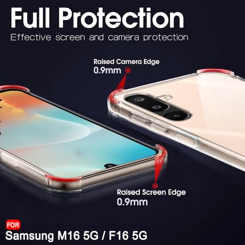 Image of TheGiftKart Crystal Clear Back Cover Case for Samsung Galaxy M16 5G / F16 5G | 360 Degree Protection | Shock Proof Design | Transparent Back Cover for Samsung M16 / F16 (PC & TPU, Transparent Bumper)