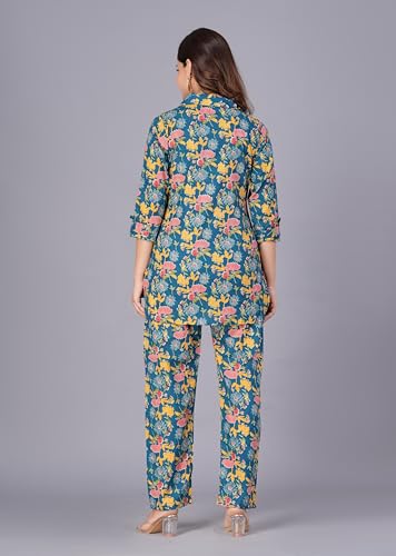 Image of Kuruti B Sheets Women's Printed Night Suit Set | Soft & Breathable Top and Pyjama Set for Women | Stylish Relaxed Fit Sleepwear for Everyday Comfort | Perfect Lounge Wear for Home & Travel