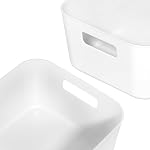 Asking 6-Pack Plastic Storage Bins, Kitchen Pantry Organization Bin, White