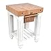 American Heritage Prep Table with Butcher Block Top Base Finish: Alabaster White