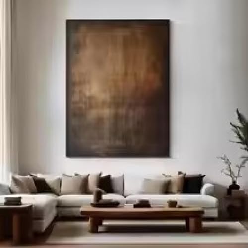 Art mural abstrait marron et noir pour valoriser un mur vide - 3