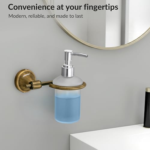 Image of Plantex (Primax) 304 Grade Stainless Steel Liquid Soap Dispenser for Bathroom /Shampoo Dispenser /Hand Wash Dispenser /Bathroom Accessories-Pack of 1 (Brass Antique)