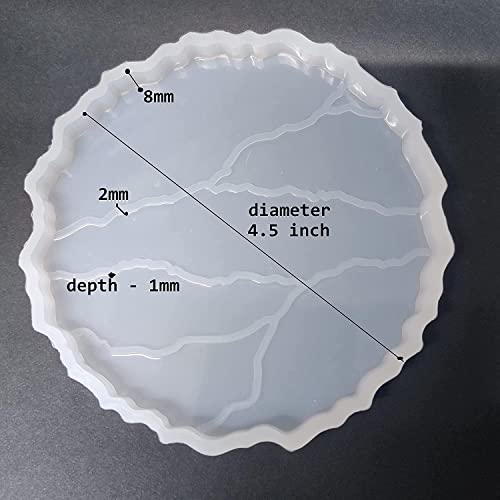 Image of SNOOGG Pack of 1 Crack-Patterned Silicone Mold for Epoxy Resin Art, DIY Casting, Making Coasters, Home Decoration, Cup Mats, and Customized Craft Projects