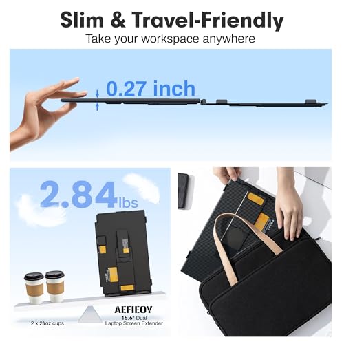 Image of Upgraded Laptop Screen Extender, 15.6 inchUltra-Thin Dual Portable Monitor with 1080P FHD IPS, Detachable & 4-in-1 Modes, USB-C /HDMI Plug-Play Monitor Extender for Mac /Win /Android, Fits 13-17 inch Laptops