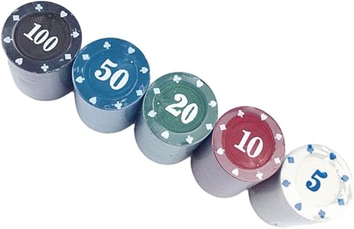 INOOMP Juego de fichas de póquer de casino Fichas de juego de plástico Texas Holdem Blackjack Juego de Bingo Chips 100pcs Niños Contando Matemáticas