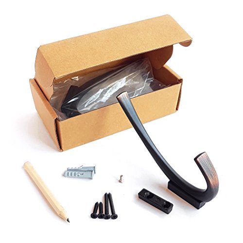 Ambipolar Premium Design Commander Heavy Duty Big Double Hooks Hidden Screws. Entryway Coat Hooks, Scarf And Jacket Hangers.perfect Bath Towel Heavy Hooks (3 Pack,Oil Rubbed Bronze) #TOP2