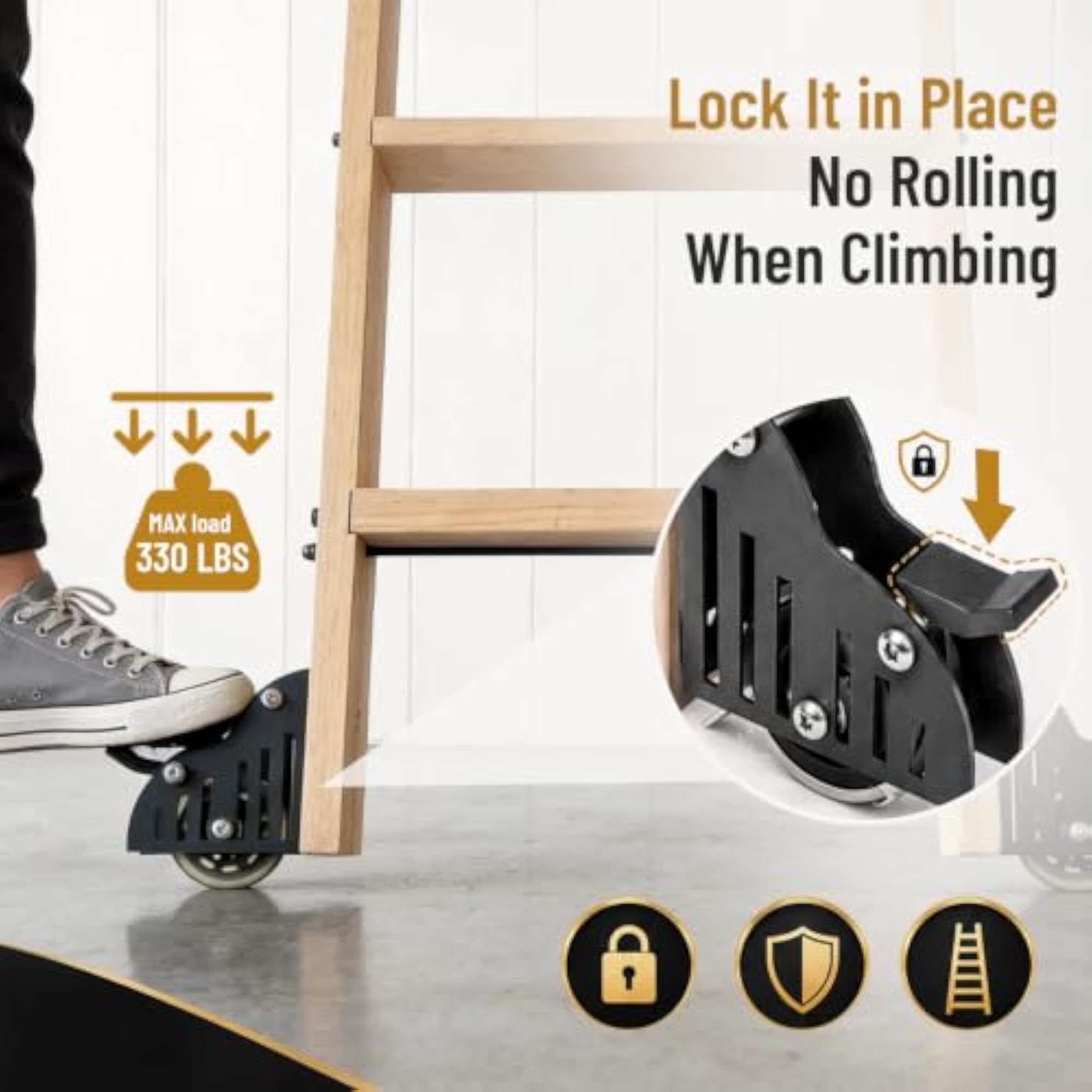 Rustic Sliding Library Ladder Full Set Track Kit