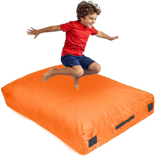 SaferBounce Crash Pad for Kids Sensory | Big 5Ft x 5Ft Or 3Ft x 4Ft | Autism Sensory Crash Mat for Jumping & Play | Crashpad | Soft Foam Landing Pad...