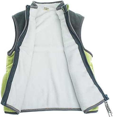 Unisexe Enfant Gilet Veste Sans Manche Polaire Bouton Couleur