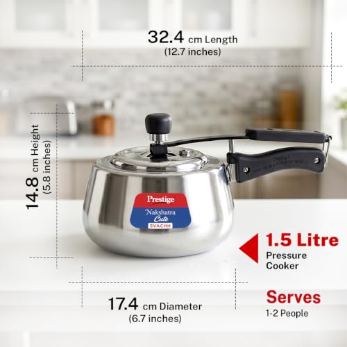 Image of Prestige Nakshatra Cute Svachh Stainless Steel Pressure Cooker 1.5 L