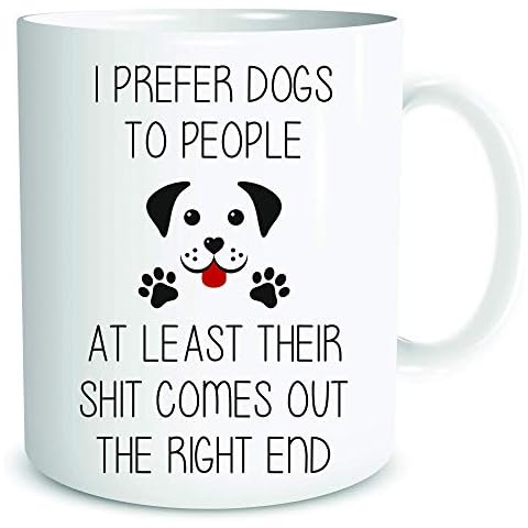 Funny Mugs Coffee Mug I Prefer Dogs to People Dog Mum Dog Dad Dog Lover Gift Present WSDMUG1983 Cover