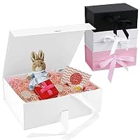 Boîte Cadeau Vide 21x17x7cm - Couvercle Magnétique Et Ruban - Carton Rigide - Pour Mariage, Anniversaire, Noël