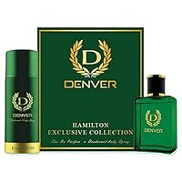 DENVER Hamilton Gift Set – Perfume (60ML) + Deodorant (165ML) | Long Lasting Perfume Scent for Men
