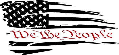 Distressed Worn We The People American Flag 2 or 4 Door JL JK Side Rear Window Vinyl Die Cut Decal Sticker (4 Door 16