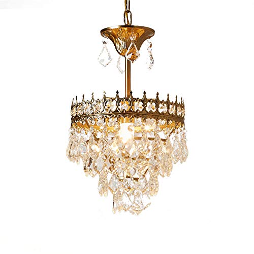 Lustre en cristal E27 rétro américain pour illuminer un salon sombre vintage