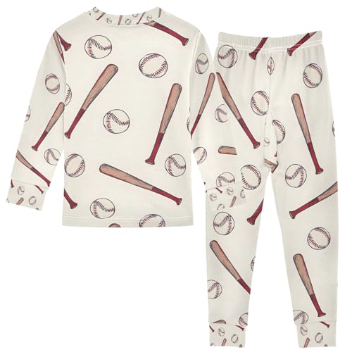 senya Baseball Bat Pajamas Set Long Sleeve Soft Cotton Sleepwear 2 Piece2